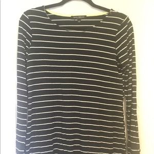 Long sleeve striped tunic shirt